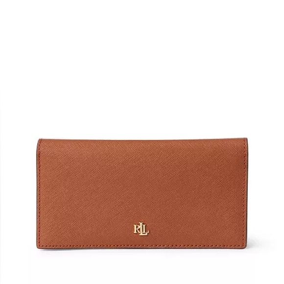 Lauren Ralph Lauren Handbags - Lauren Ralph Lauren Brown Saffiano Leather Continental Wallet